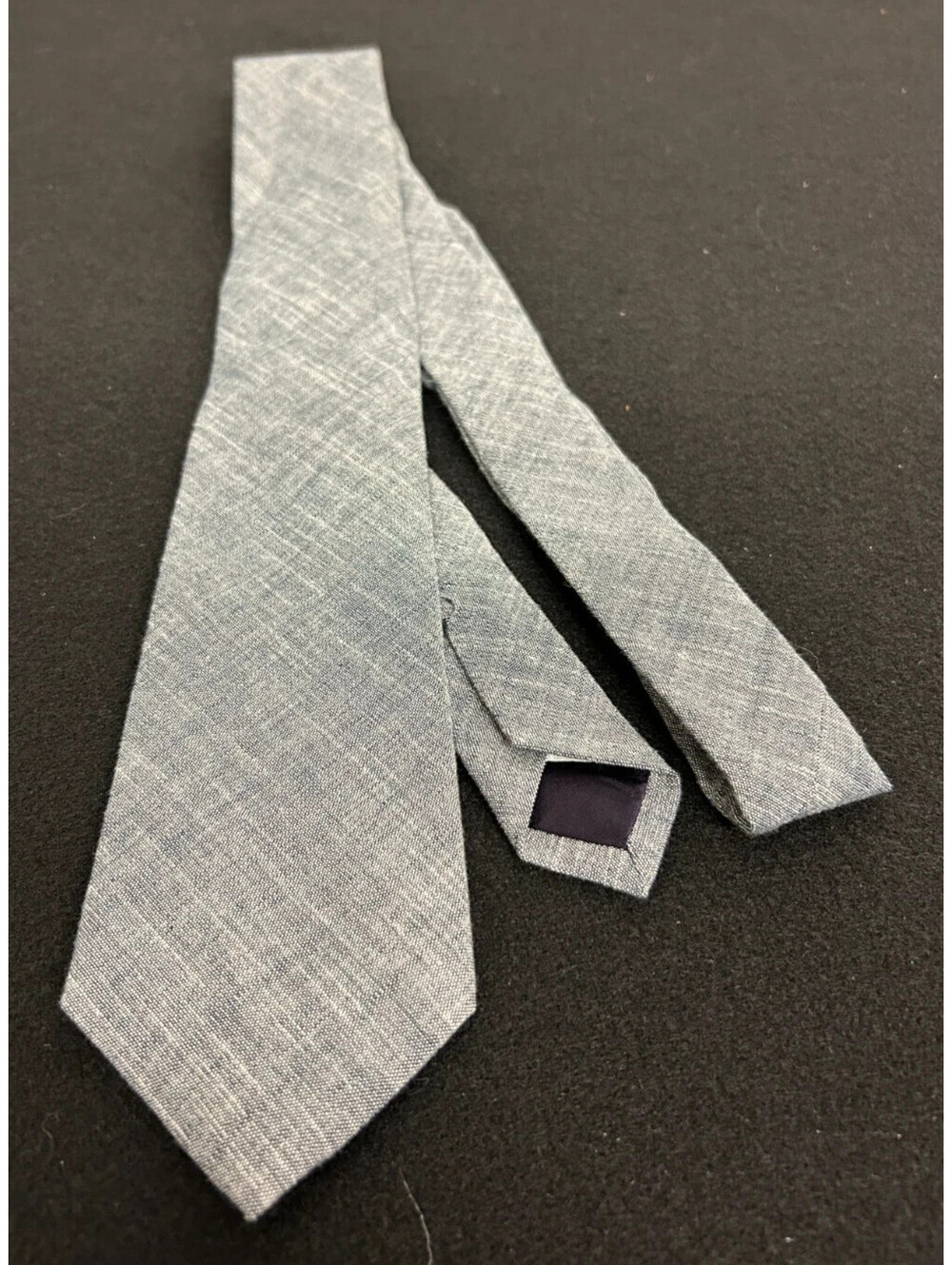 Club Monaco Light Gray W/White Undertones 100% Cotton Necktie